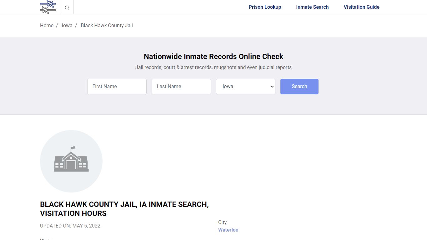 Black Hawk County Jail, IA Inmate Search, Visitation Hours