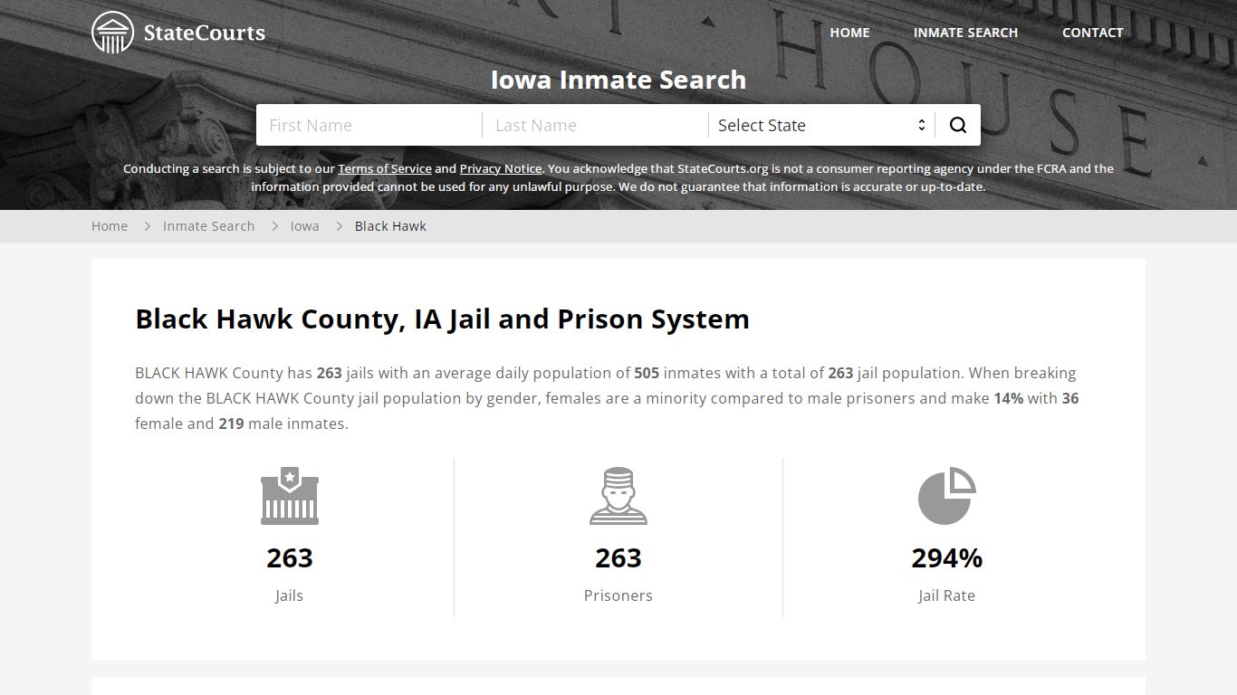 Black Hawk County, IA Inmate Search - StateCourts